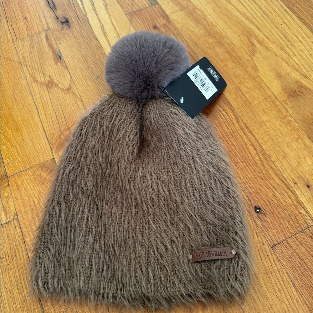 Cozy Brown Knit Hat with Pom Pom